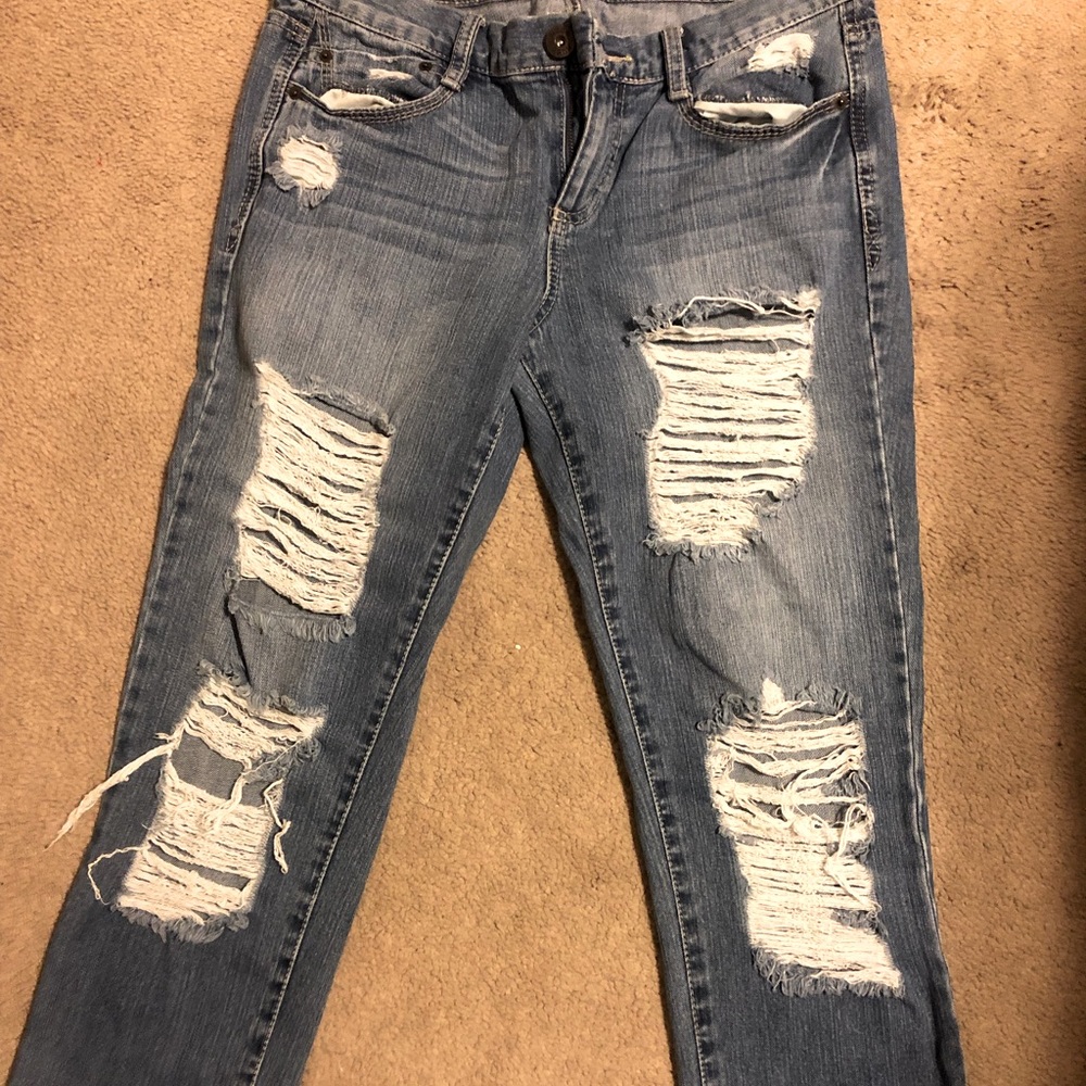 Ripped Mudd Capris - Picture 1 of 5